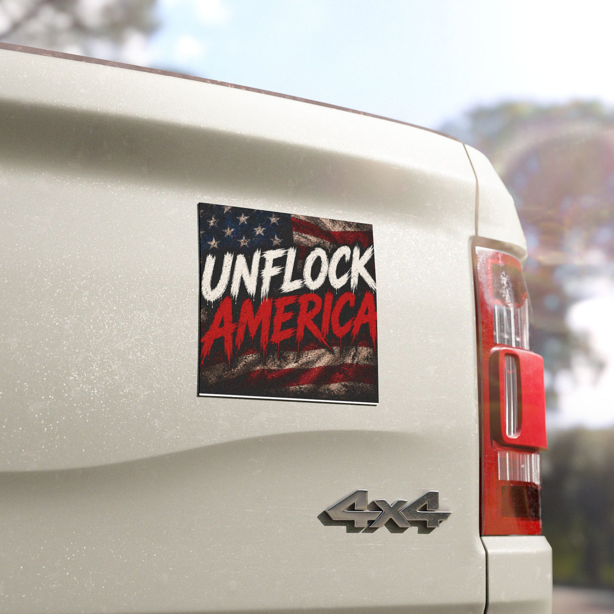 Unflock America Car Magnet — Distressed American Flag Patriotic Sticker for Vehicles