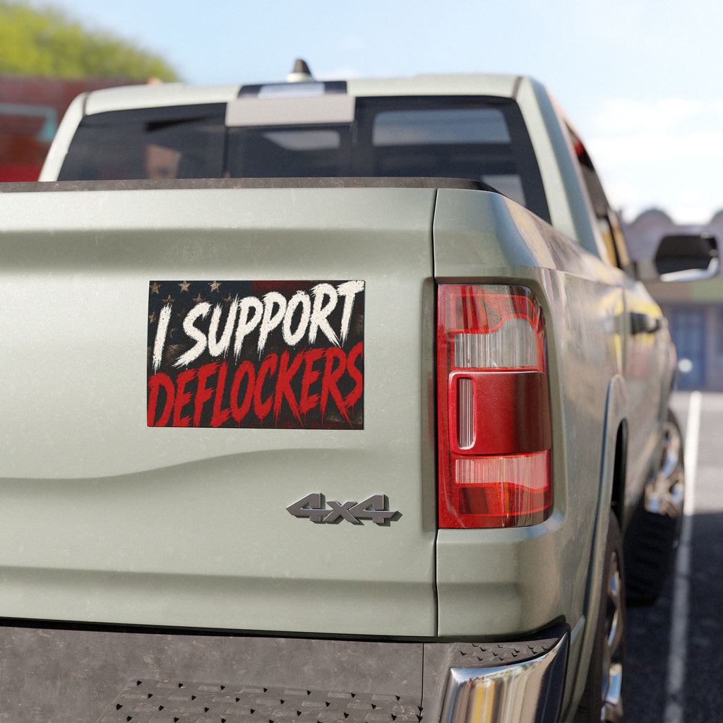Car Magnet — "I Support Deflockers" Patriotic American Flag Sticker