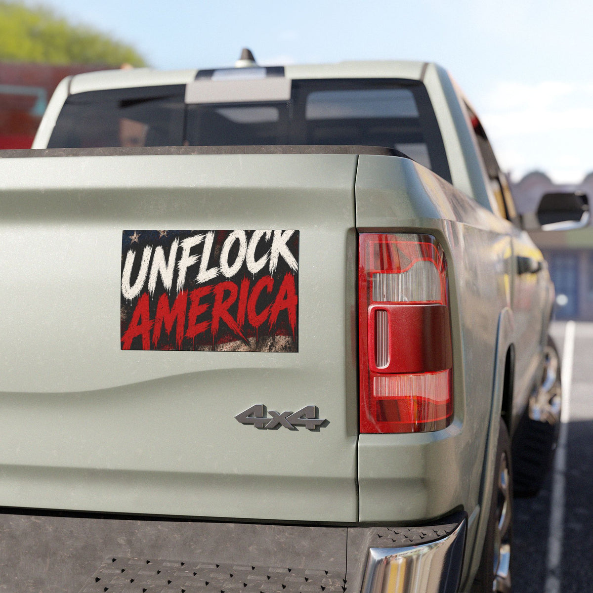 Unflock America Car Magnet — Distressed American Flag Patriotic Sticker for Vehicles