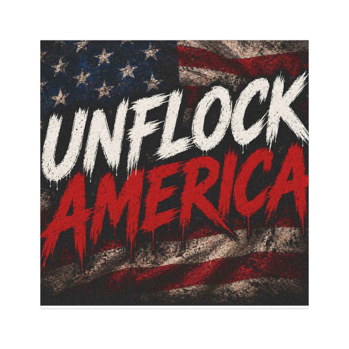 Unflock America Car Magnet — Distressed American Flag Patriotic Sticker for Vehicles
